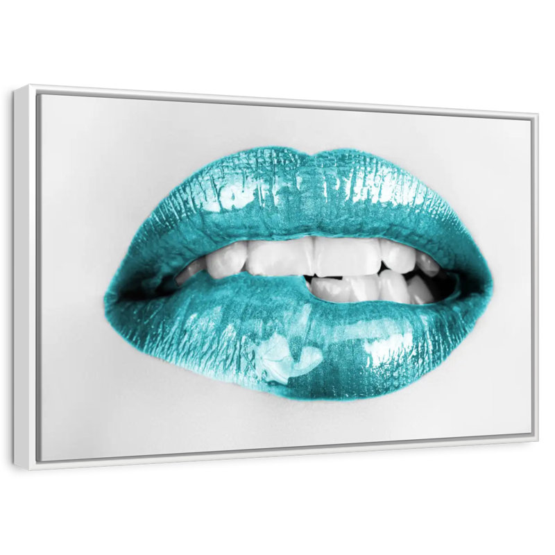 Bouche à lèvres, Cadre flottant blanc, 13 po x 9 po