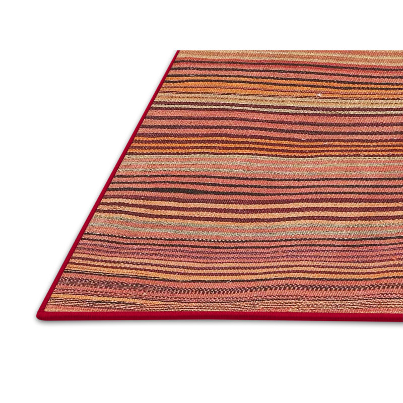 Tapis orange/rouge/noir contemporain, Rectangle 5 pi x 7 pi
