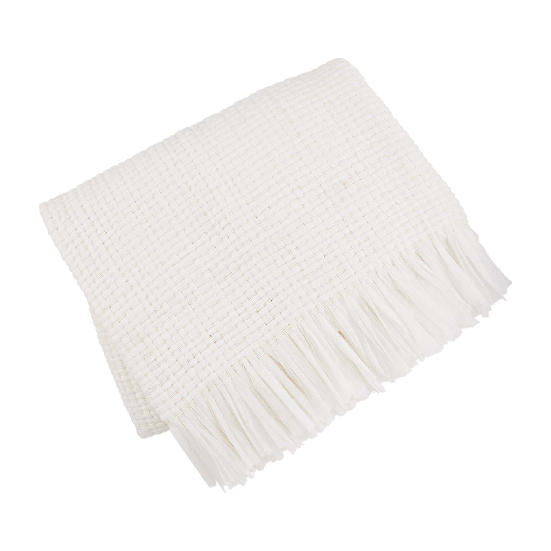 White best sale fringe blanket