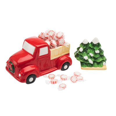 Holiday Pickup Truck Candy Dish