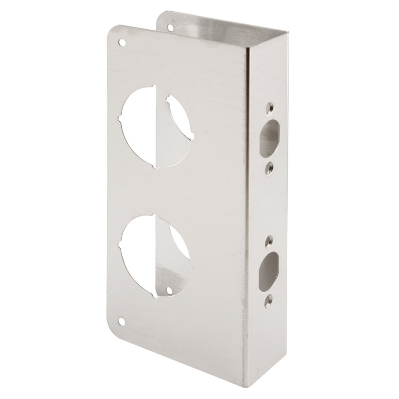 Serrure et renfort de porte, 1-3 / 4 po x 2 3/8 po, acier inoxydable, finition naturelle (paquet simple), Acier inoxydable