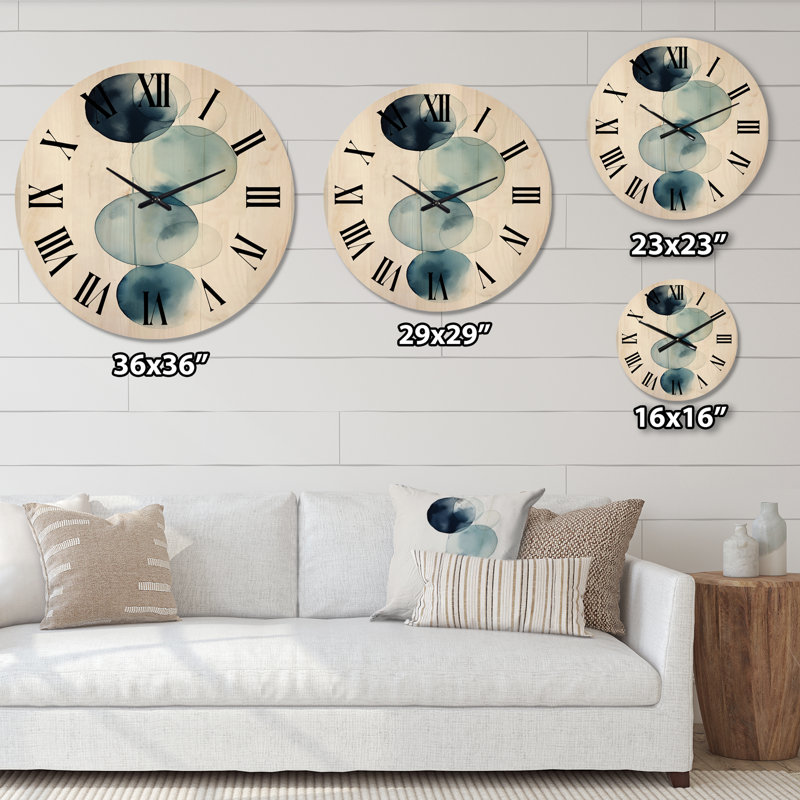 Horloge murale Orbular Unity Minimalin Retro Blue IV - Modern, Grand