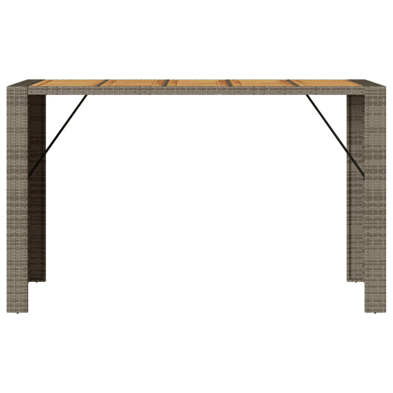 Vidaxl Garden Bar Table Grey, Gray, 43.3" H x 31.5" W x 72.8" D