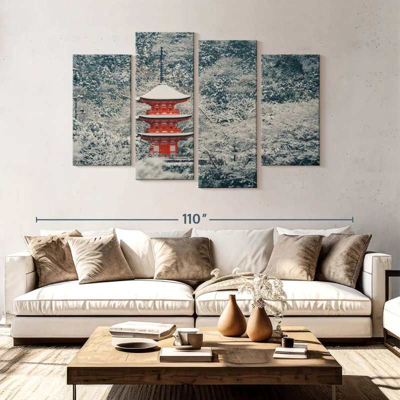 Adella Icy Japanese Temple, 54" H x 84" W