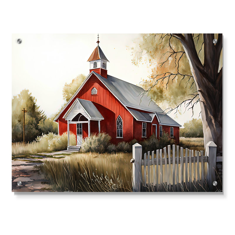 Monochome jaune et gris Farm V - Barn Farm Ranch, art mural acrylique, H 12 po x l 20 po