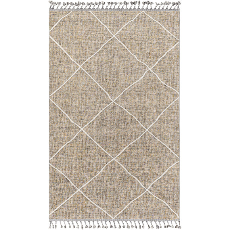 Tapis géométrique beige / gris Anfaniola, Rectangle 9 pi 2 po x 12 pi