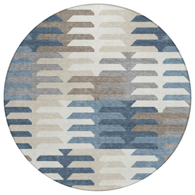 Machine Washable Indoor/Outdoor Aten ACN2328 Geometric Rug