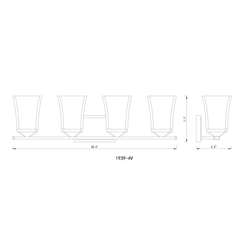 Rohrersville 4 - Light Dimmable Vanity Light, Chrome