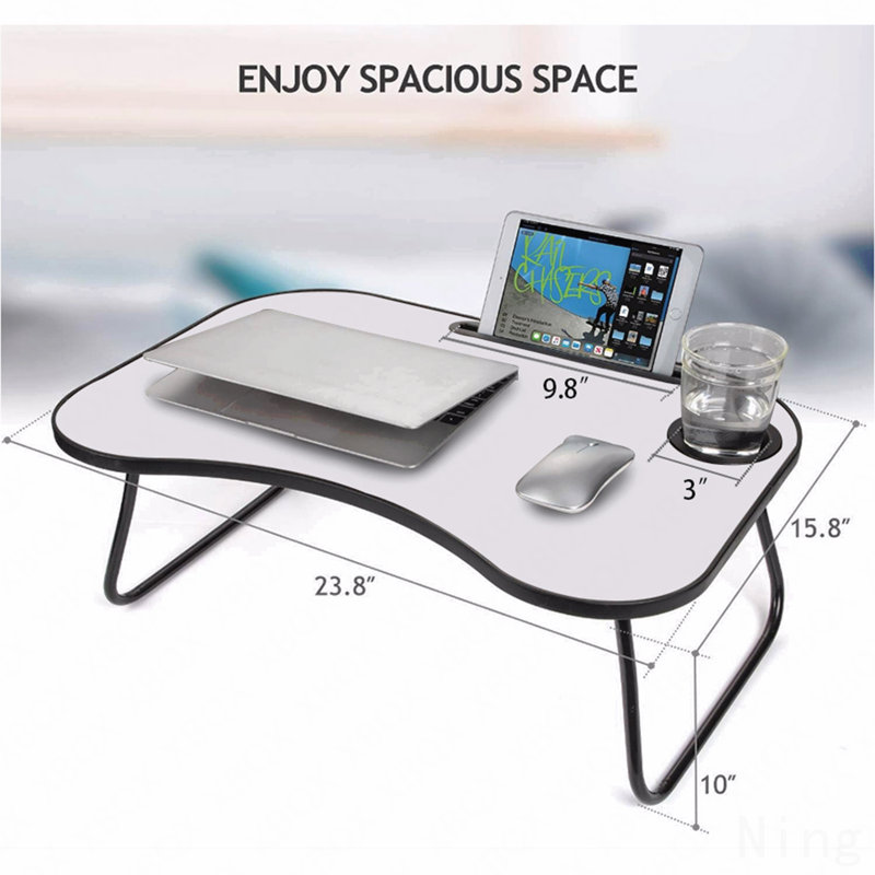 Laptop Stand For Bed, Noir, Blanc