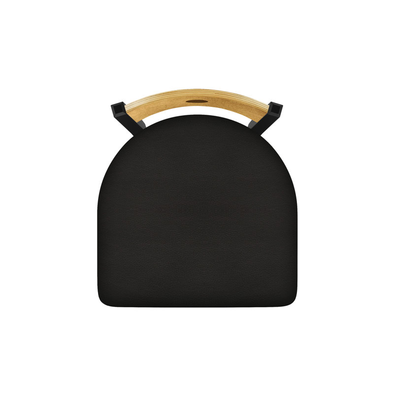 Tabouret pivotant Voltaire, Érable moyen, Noir froissé, Siège espresso Canter / dossier moyen en érable