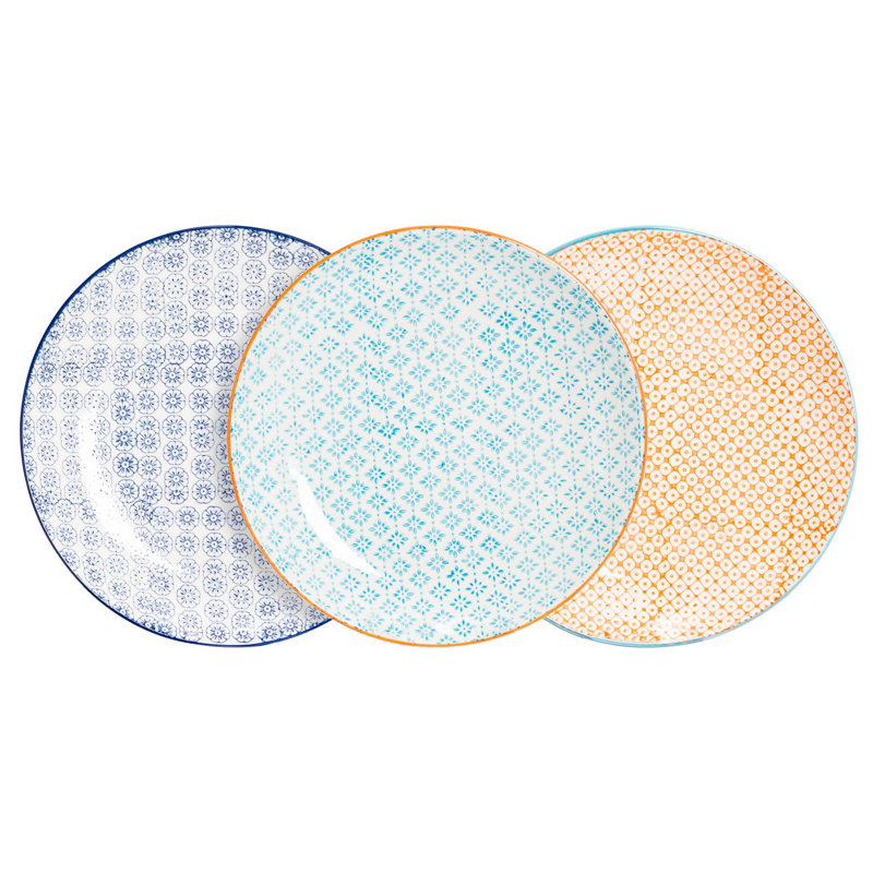 Nicola Spring - Hand-Printed Dinner Plates - 3 Colours