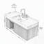 Meuble-lavabo avec lavabo suspendu et rangement intégré, comptoir en pierre frittée veinée gris Carrara, lavabo en céramique, 3 trous pour robinetterie-1714933365-1714933366-1714933371