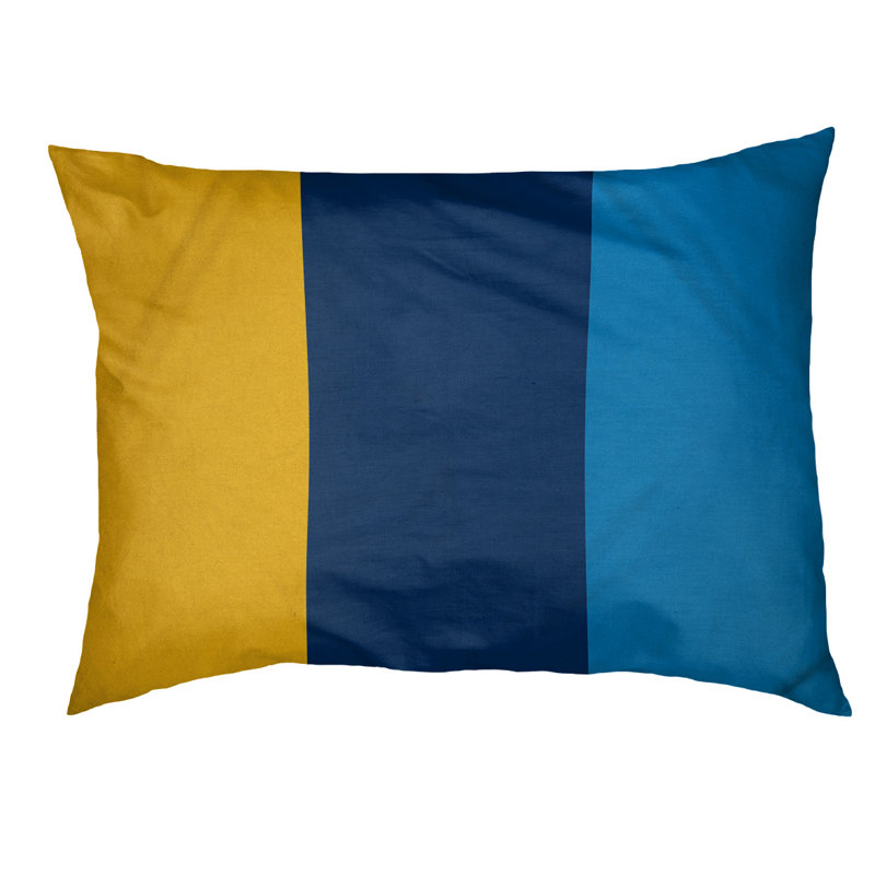 Coussin Cleveland, Moyen (l 40 po x P 30 po x H 6,5 po), Jaune / bleu marine / bleu