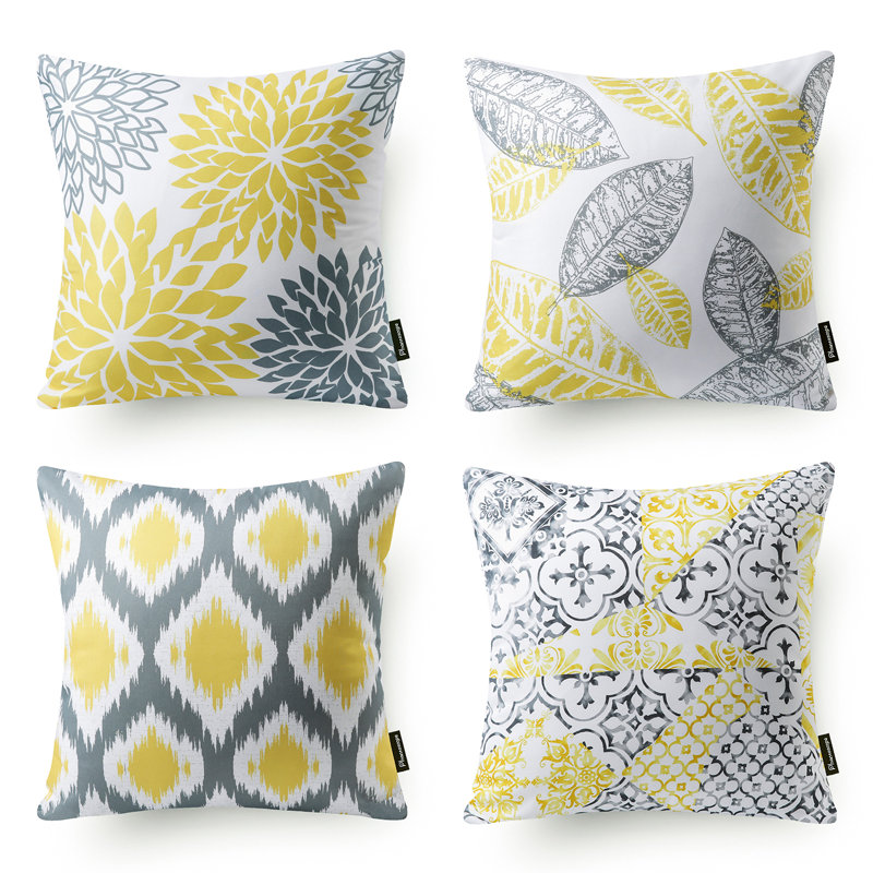 Modern Abstract 18ʺ Square Throw Pillow Cover Set, Red/Coffee, Pillow Cover Only - No Insert