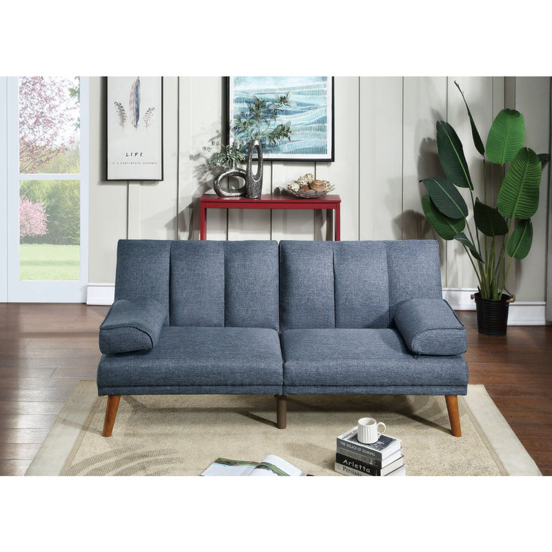 Measemease 71.14'' Modern Sofa Living Room Couch Living Room Sofa Comfy Couch, Navy Polyfiber