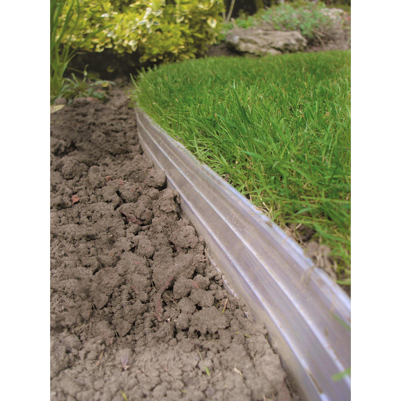 Swift Edge Rust-free Aluminium Garden Lawn & Border Edging - with connecting strips & fixing stakes, Nature