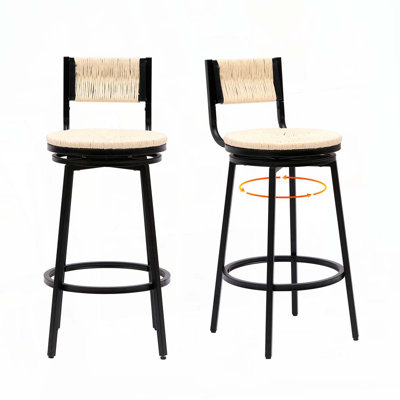 Bar Stools Swivel Counter Chairs with Metal Frame