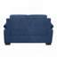 Causeuse en peluche avec capitonnage à rainures - Tissu texturé bleu
