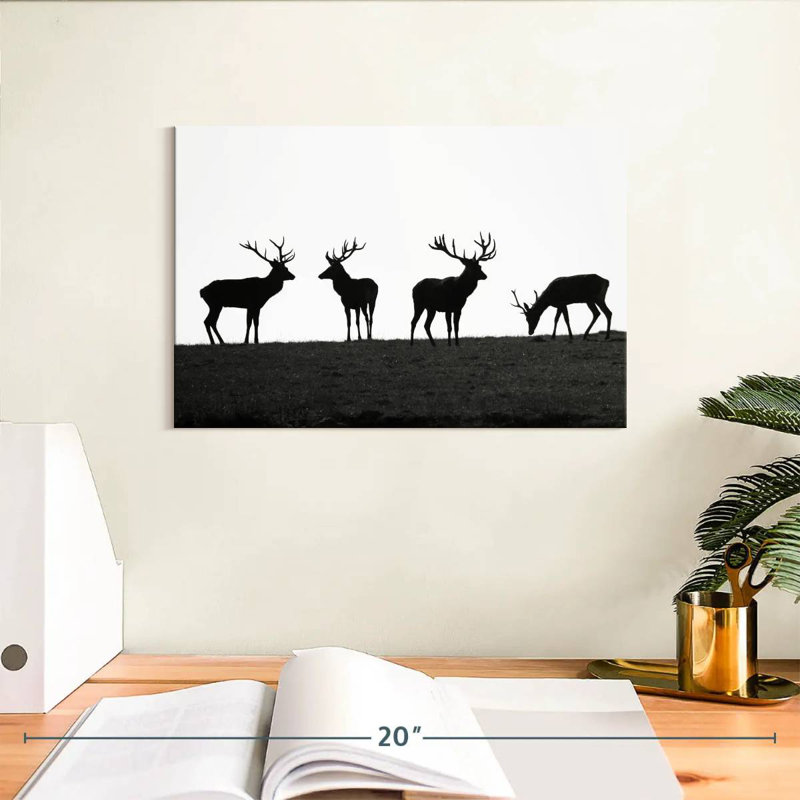Silhouettes de cerf élapier Brampt, H 8 po x l 12 po