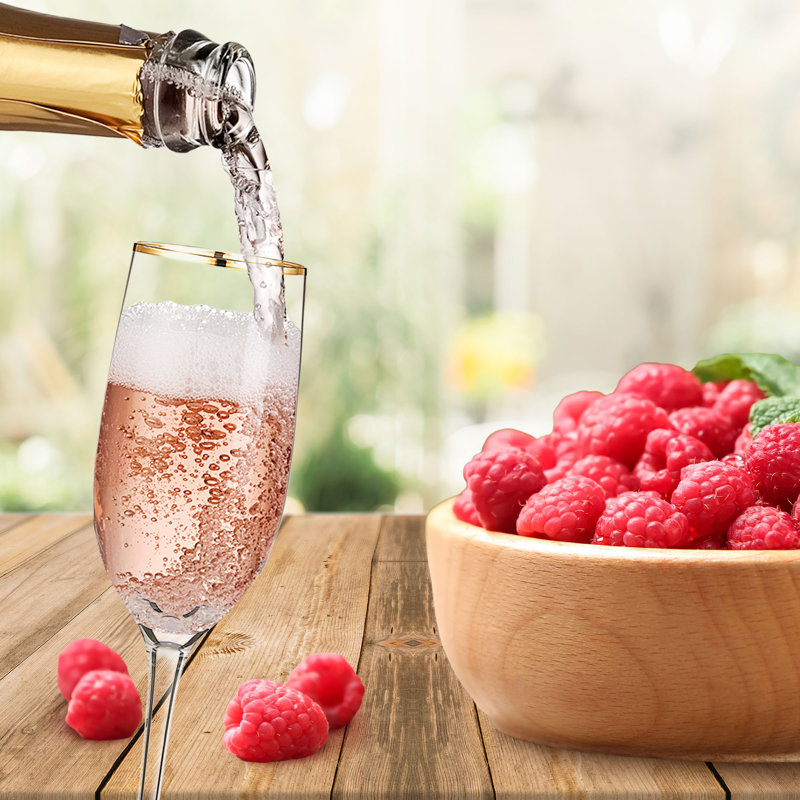 Luxueuses flûtes à champagne en cristal avec bordure dorée 7,7 oz, 6