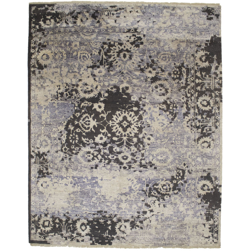 Wool and Viscose Abstract Indoor Rug
