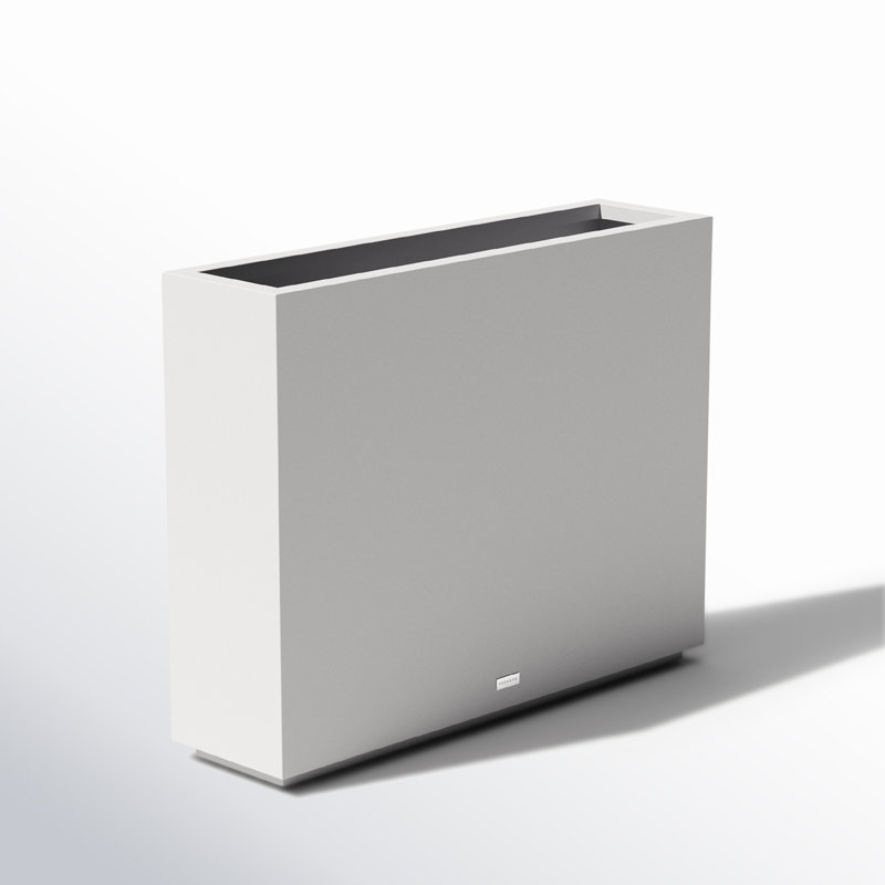 White Rectangular 30" Tall Modern Plastic Planter