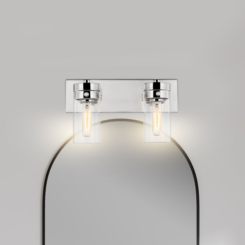 Éclairage pour meuble-lavabo à 2 lumières à intensité variable Glandorf, Nickel poli