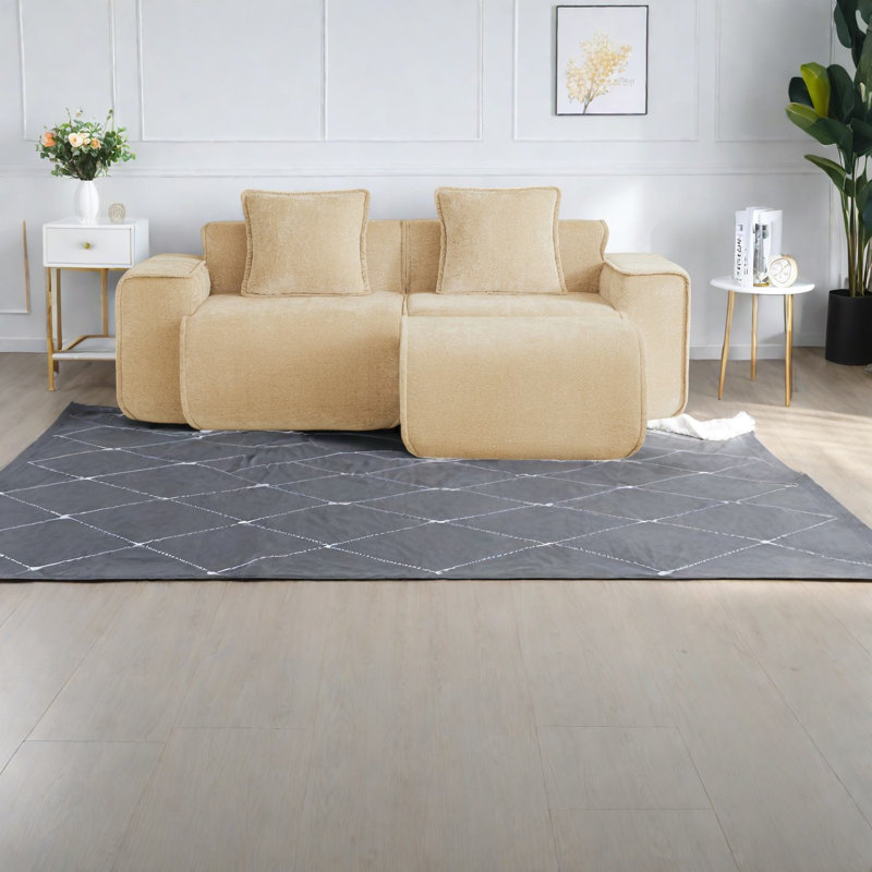 Canapé modulaire en velours de qualité supérieure 2 places, conception modulaire pour les réunions de famille