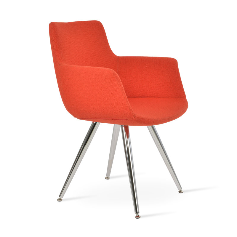 Chaise avec accoudoirs Bottega, Boucle orange
