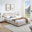 Grand lit rembourré, cadre de lit rembourré confortable, tête de lit et cadre de lit solide (85 po x 66 po x 36 po)