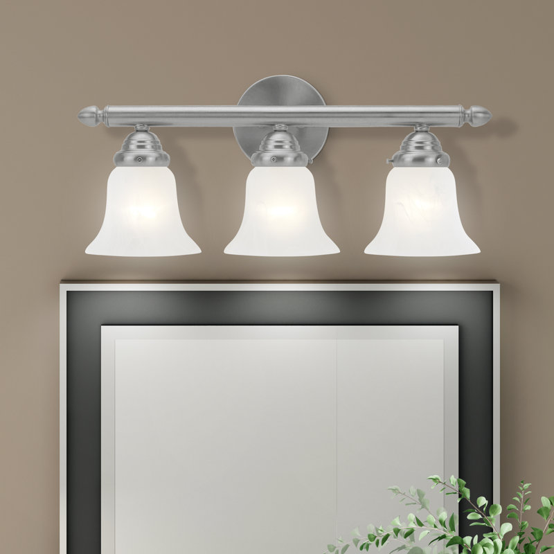 Barre d'éclairage de salle de bain 3 lumières à intensité variable Hardin, Nickel brossé