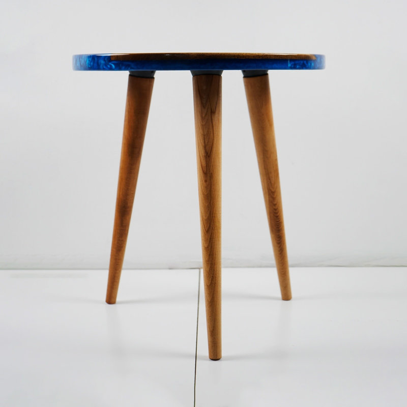 Table basse Rustic Live Edge, Bleu