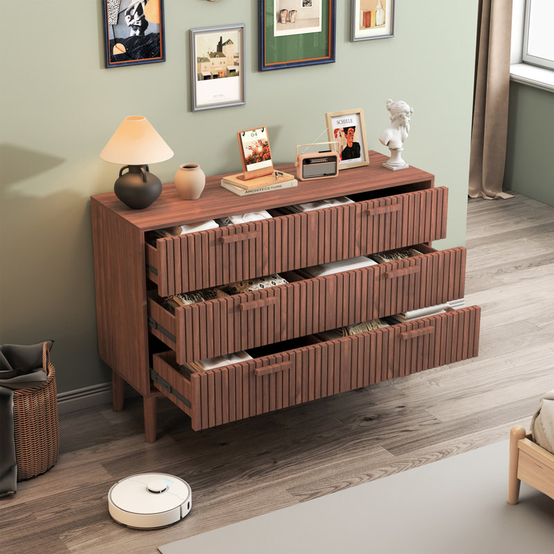 100cm W 6 - Drawer Chest of Drawers, Walnut