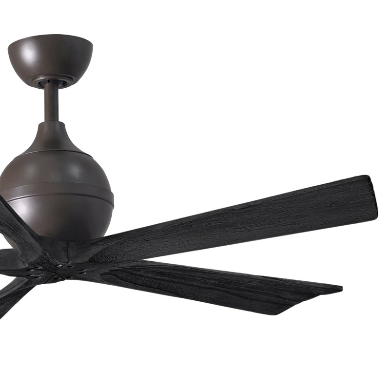 Ventilateur de plafond standard à 5 pales avec télécommande, 52", Bronze texturé, Noir mat