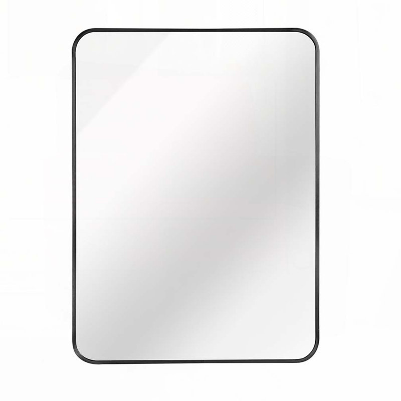 22x30 Inch Metal Framed Rectangular Bathrrom Mirror for Wall, Black, 30" x 22"