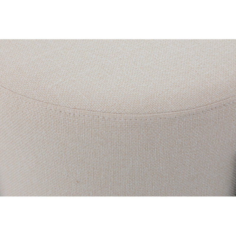 Degnan Upholstered Ottoman, White Polyester