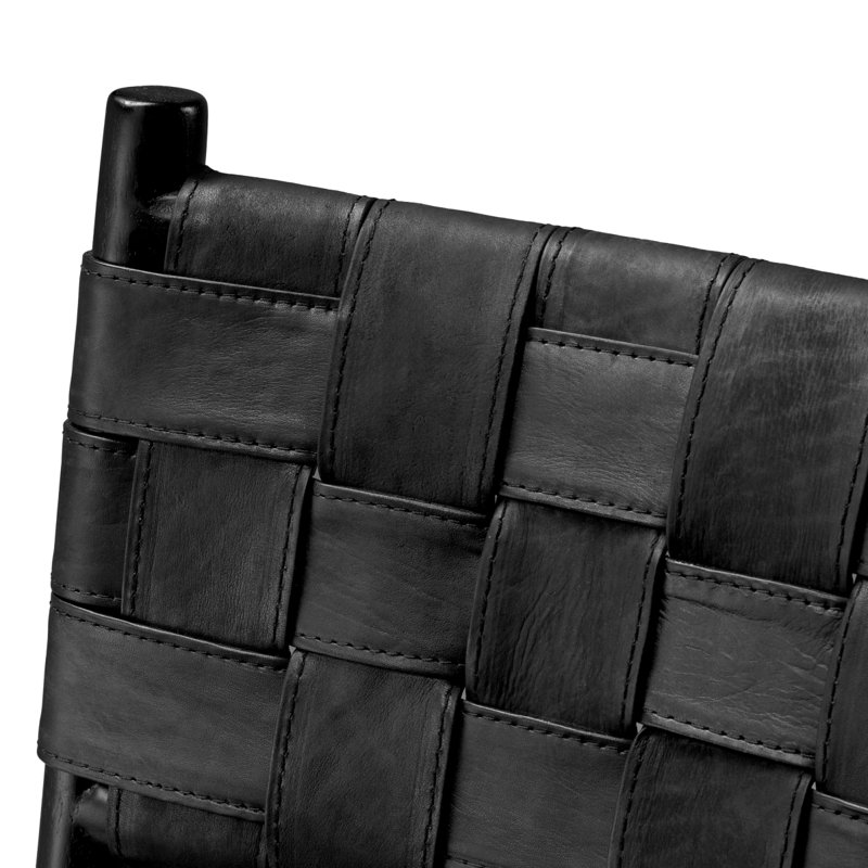 Dining Chair Tiberio Black Leather Classic Black