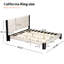 Lit tapissier beige et noir très grand, tête de lit carrée, construction, sommier, matelas 8 12 pouces, cadre de lit Peaceful Space noir avec lattes silencieuses, sans ressorts, ambiance