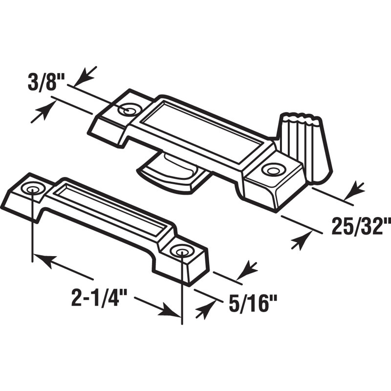 White Composite Window Sash Lock With Keeper