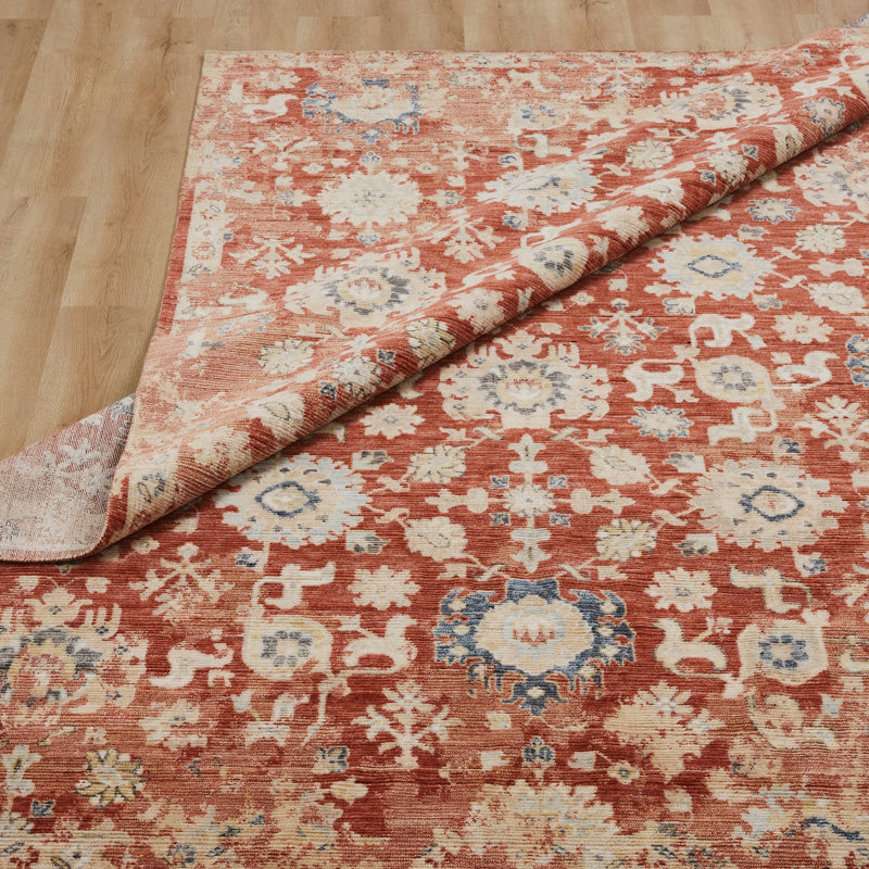 Rosemont Wool Oriental Area Rug in Red, Rectangle 9'9" x 12'6"