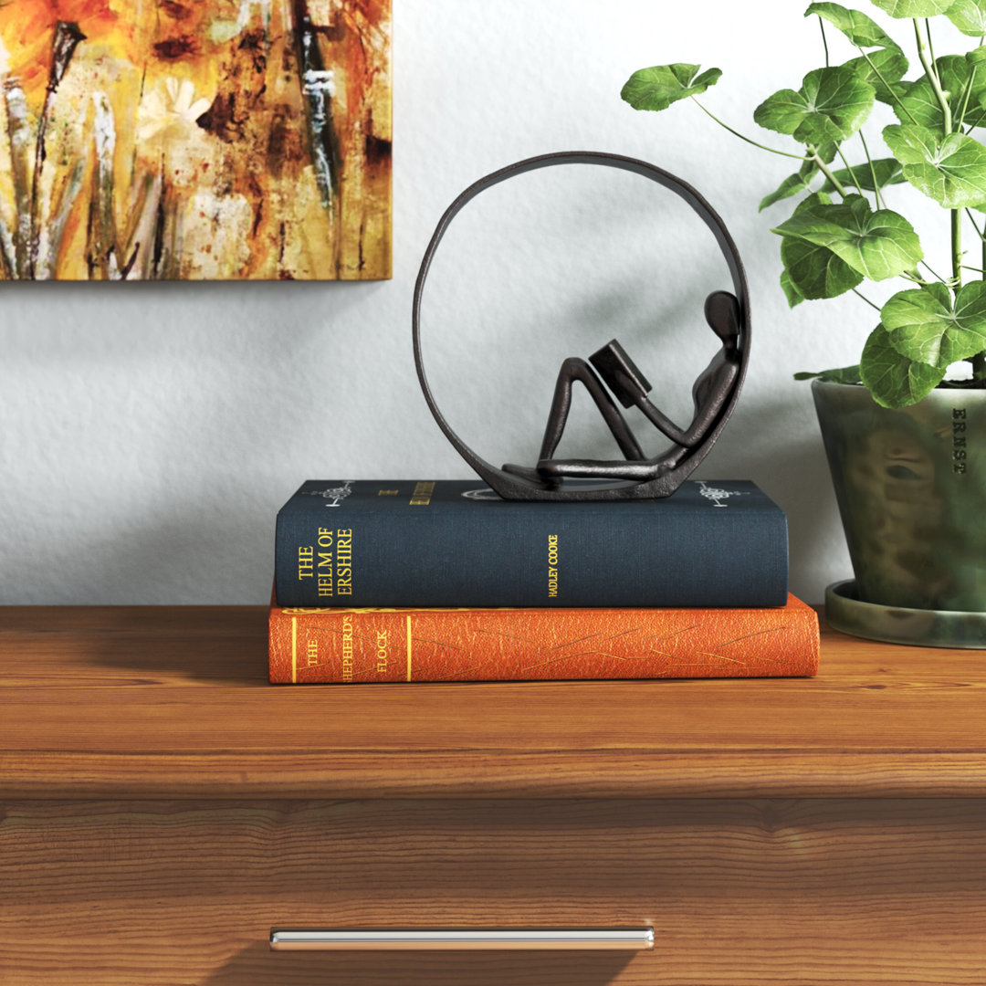 Krahn Encircled Reader Iron Figurine Andover Mills™