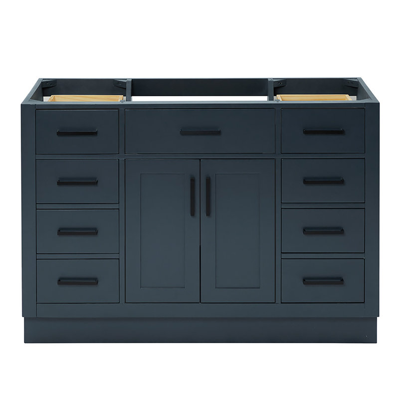 48" Single Bathroom Vanity Base Only, Matte Black, Midnight Blue