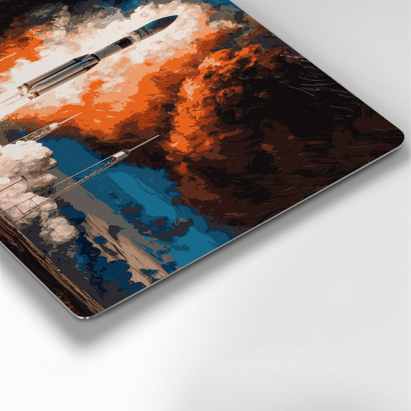 Art mural en métal gris Space SpaceX Falcon, H 16 po x l 20 po