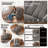 Upholstered Foldable Lazy Sofa Bed (Grey)-645626824