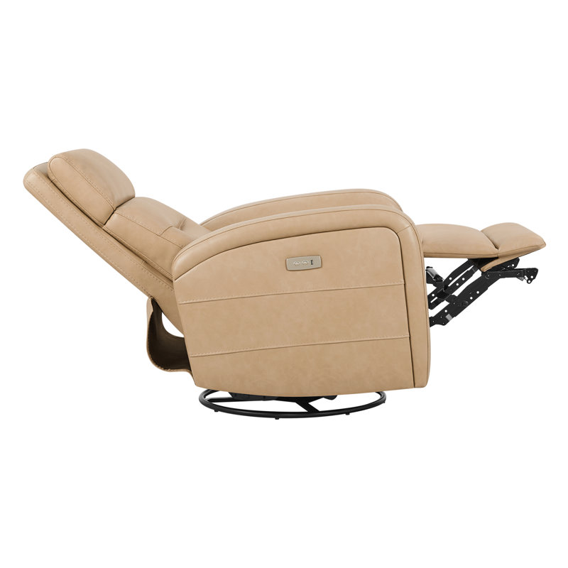 Fauteuil inclinable électrique pivotant en similicuir Sia, Simili cuir brun clair