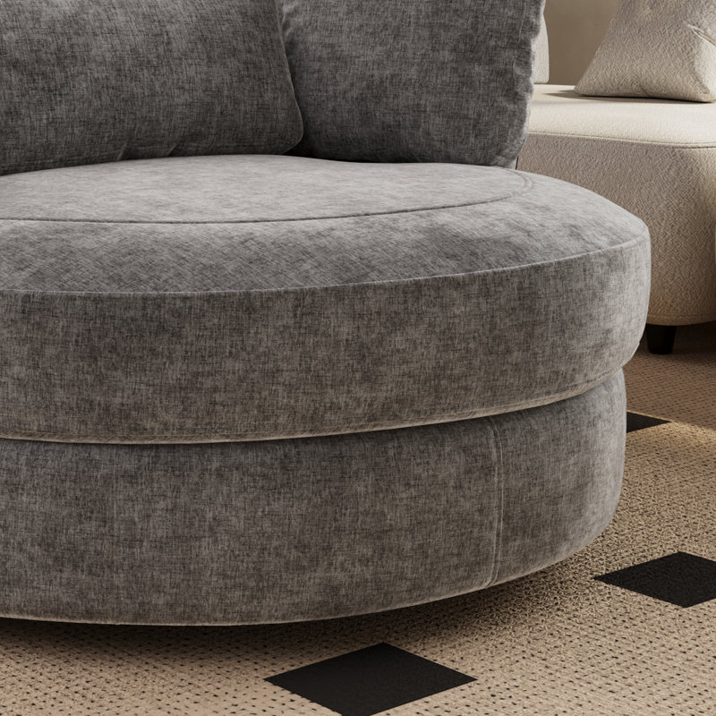 Fauteuil demi-tonneau pivotant l 50 po, Gris