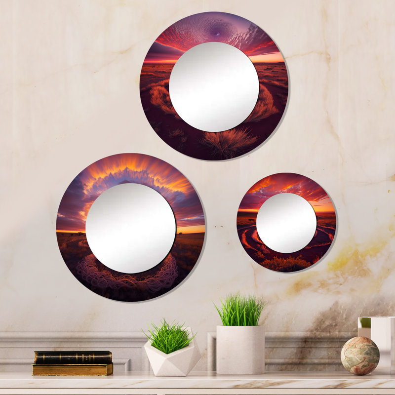 Ensemble de 3 miroirs en aluminium Elexa