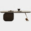 Table basse rectangulaire 43,31 po blanc + noir + argent fritté + bois manufacturé + acier inoxydable