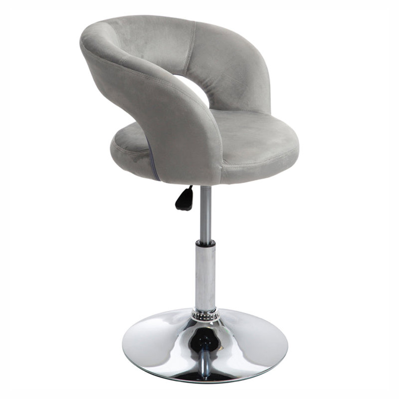 Giselle Contemporary Vanity Chair with 360 Degree Swivel, Makeup Vanity Seat with Adjustable Height, Cool Gray