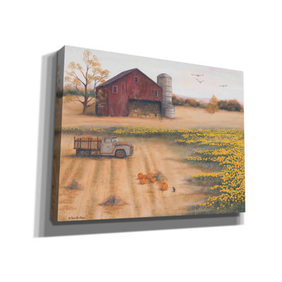 «Barn & Sunflowers II» par Pam Britton, art mural sur toile